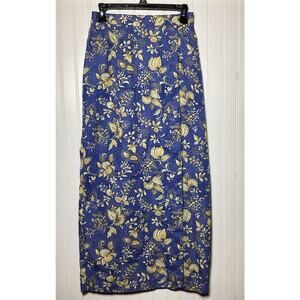 River Ridge Trading Co Maxi Shirt Size 8 Blue Yellow Flowers